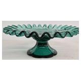 Vintage ENESCO Peacock Candy Dish, Nut Tin, & FENTON Glass Pedestal