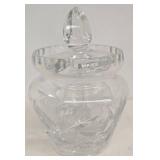 Vintage Pinwheel Lead Crystal Footed Bowl, Butter Dish, & Sugar Container