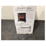 Mainstays 2-Setting 3D Electric Stove Heater with Life-like Flame, Black