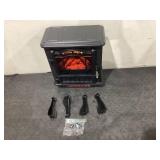 Mainstays 2-Setting 3D Electric Stove Heater with Life-like Flame, Black