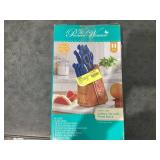 The Pioneer Woman 11-Piece Stainless Steel Knife Block Set, Dark Blue