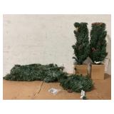 5PCS Prelit Artificial Christmas Tree Entryway Set with Warm White LED Lights, by Holiday Time