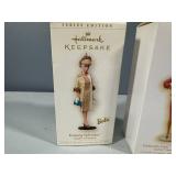 Set of 2 Hallmark Barbie Ornament Dolls - Preferably Pink and Evening Splendor