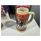 Collection of 1990s Budweiser Holiday Steins with Original Boxes and Boxes without Steins