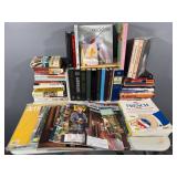 Collection of Mixed Books Including Cookbooks, Novels, and Magazines