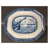 Porcelain Platter - Load/Unload Cargoes by Westerners Port of Yokohama by Gountei Sadahide