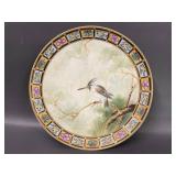 Nippon Decorative Plate with Bird Motif and Colorful Border Design