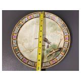 Nippon Decorative Plate with Bird Motif and Colorful Border Design