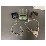 Large Lot of Vintage Costume Jewelry Beaded Necklaces & Brooches Collection