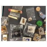 Vintage Collection of Coins, Badges and Pins - Black River, Military, Political