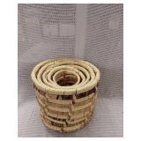 Handwoven Nesting Basket Set of 5, Natural Storage Organizer