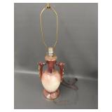 Vintage Porcelain Table Lamp with Rococo Style, Plus Brass and Jadite Base Lamp