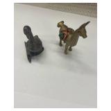 Lot of Vintage Brass and Metal Animal Figurines Collectible Set