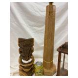 Eclectic Vintage Collection: Tiki Decor, Billiards Clock, Candle Holders, Sign