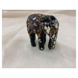 Set of 3 Intricate Elephant Figurines Ceramic Mosaic Glass Collectibles