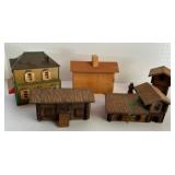 Antique & Vintage Norwegian FOLK ART Handmade Cabins Small Buildings