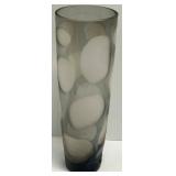 Vintage Tall RUSSIAN Luzid High Glass VASE Etched Modern Artisan Glass