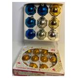 Vintage SHINY BRITE Glass Ball Christmas Ornaments In 2" & 4" In Boxes - Qty 21