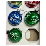 Vintage Frosted & Glittered Various Colored CHRISTMAS ORNAMENTS Shiny Brite, Raugh Ind. - Qty 12