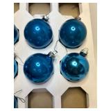 Vintage Shiny Brite Blue Classic Mercury Glass Christmas Ornaments - Qty 9