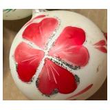 Vintage Hand Painted and Hand Crafted Christmas Ornaments Balls & Teardrops - Qty 7