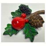 Vintage Lot of CHRISTMAS FOLIAGE Including Sugared Fruit, Mercury Glass Grapes, Spun Cotton Mushrooms & More