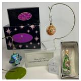 Vintage 90s CHRISTOPHER RADKO Ornaments - Mini Gems Sun, Moon & Champagne Bottle W/ Boxes - Qty 3