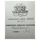 Vintage Department 56 Heritage Village Figure Sets - CHRISTMAS CAROL SPIRITS & 3 Carolers In Boxes