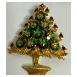 Vintage Christmas Jewelry Pins w/ Rhinestones, Crystals & Enameling - Qty 18