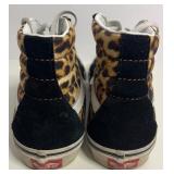 VANS Sk8-hi Sueded Cheetah Print and Black Accent HIGH TOP Tennis Shoes Ladies 7.5M