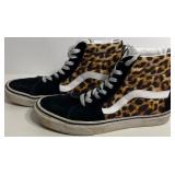 VANS Sk8-hi Sueded Cheetah Print and Black Accent HIGH TOP Tennis Shoes Ladies 7.5M