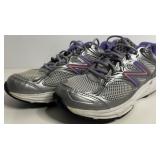 New Balance 840 V2 Silver Gray Mesh Tennis Shoes with Purple & Pink Accents Ladies Sz 9M