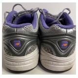 New Balance 840 V2 Silver Gray Mesh Tennis Shoes with Purple & Pink Accents Ladies Sz 9M