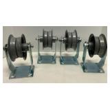 Heavy Duty Pulley, Groove Rail Tracks, Casters - Qty 4