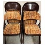 Vintage 70s Retro Folding CHAIRS Made by MECO Extra Chairs for the Holidays- QTY 4