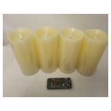 Illure 4-Pack 7 Inch Lumi360 Battery Operated Candles Ivory w/ Remote