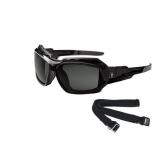 NEW 2 Pack of Ergodyne Skullerz LOKI Convertible Safety Spoggles w/ Strap -Black-AF Smoke Lens