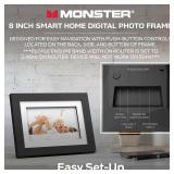 Monster Smart Home 8-inch Digital Picture Frame with 16GB of Photo Storage, 1280p Display