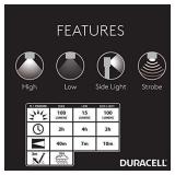 NEW Duracell 100 Lumen LED Pen Light  Ultra-Light Compact Design w/ 4 Modes and 2-AAA Batteries Included