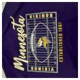 NEW Pair of WOMENS Short Sleeve Minnesota Vikings T-Shirts - Gray and Purple - MEDIUM