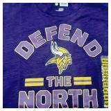 NEW Pair of MENS Short Sleeve Minnesota Vikings T-Shirts - Purple - LARGE