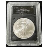 2001 AMERICAN SILVER EAGLE SLABBED BU