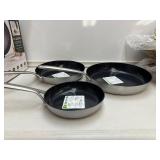 GreenPan GP5 Vista 5-Ply Stainless Steel Ceramic Non Stick 3-Piece Fry Pan Set