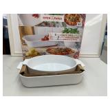 NEW Over and Back 2-piece Baking And Serving Dish Oven To Table Set White