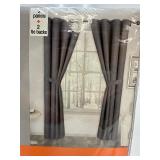 New 2 Pack of Silk Home Blackout Curtains & Tiebacks, All Panels are 52" x 84 - Harmony Smoke