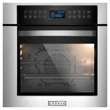 Empava 24 in. Single Electric Wall Oven With Convection Fan in Stainless Steel - Retail $669.21