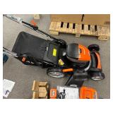 Yardforce YF60vRX Lithium-Ion Battery 60v 21" Self-Propelled Lawn Mower 3-in-1 Mower with Torque-Sense Cutting Control & 2 4Ah Batteries, Rapid Charger - Retail $699