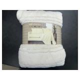 New Life Comfort Luxe Velvet Throw Blanket - White / Ivory - 60" x 70"