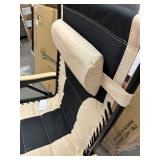 OutSunny Black Zero Gravity Metal Outdoor Lounge Chair Recliner with White/Brown Sling Cushions and a Folding Design