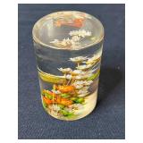 Assorted Decorative Accents Including Candle Holder, Candle Wax Catchers and Crystal Figurines